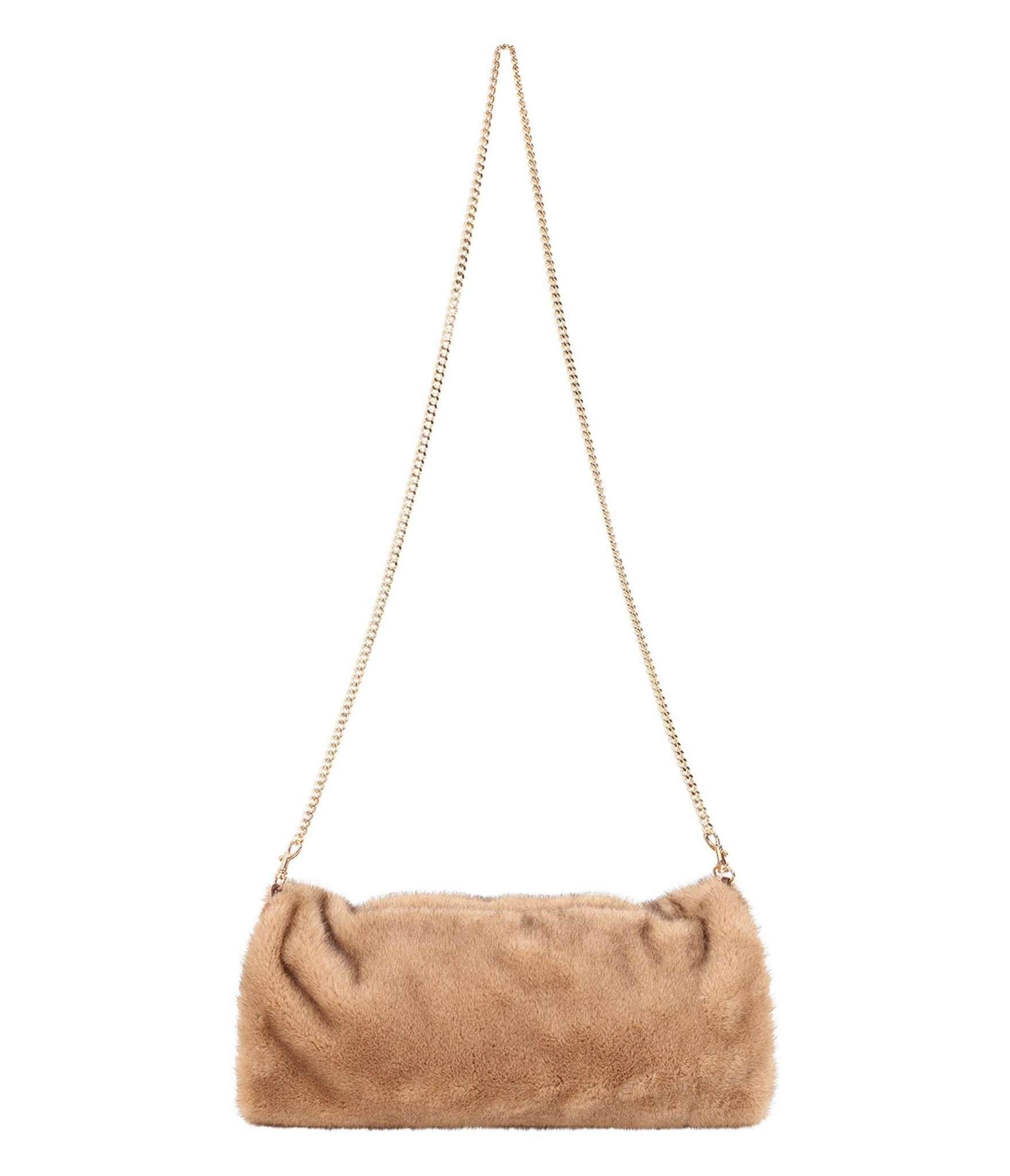 Banned Brown Faux Fur Muff Handbag - Unique Vintage - Womens, ACCESSORIES, HANDBAGS
