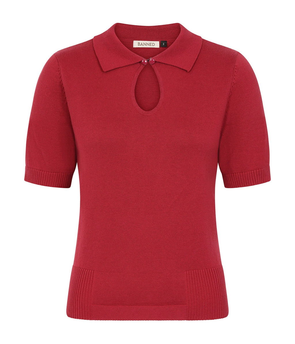 Banned Burgundy Cotton Rosanna Sweater - Unique Vintage - Womens, TOPS, SWEATERS