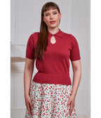 Banned Burgundy Cotton Rosanna Sweater - Unique Vintage - Womens, TOPS, SWEATERS