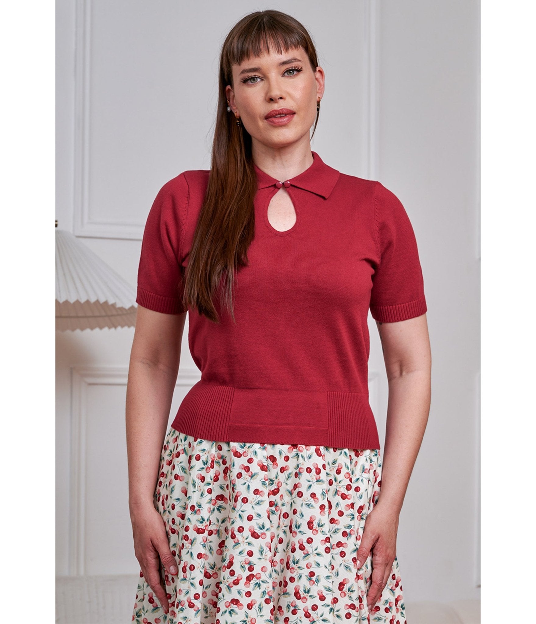 Banned Burgundy Cotton Rosanna Sweater - Unique Vintage - Womens, TOPS, SWEATERS