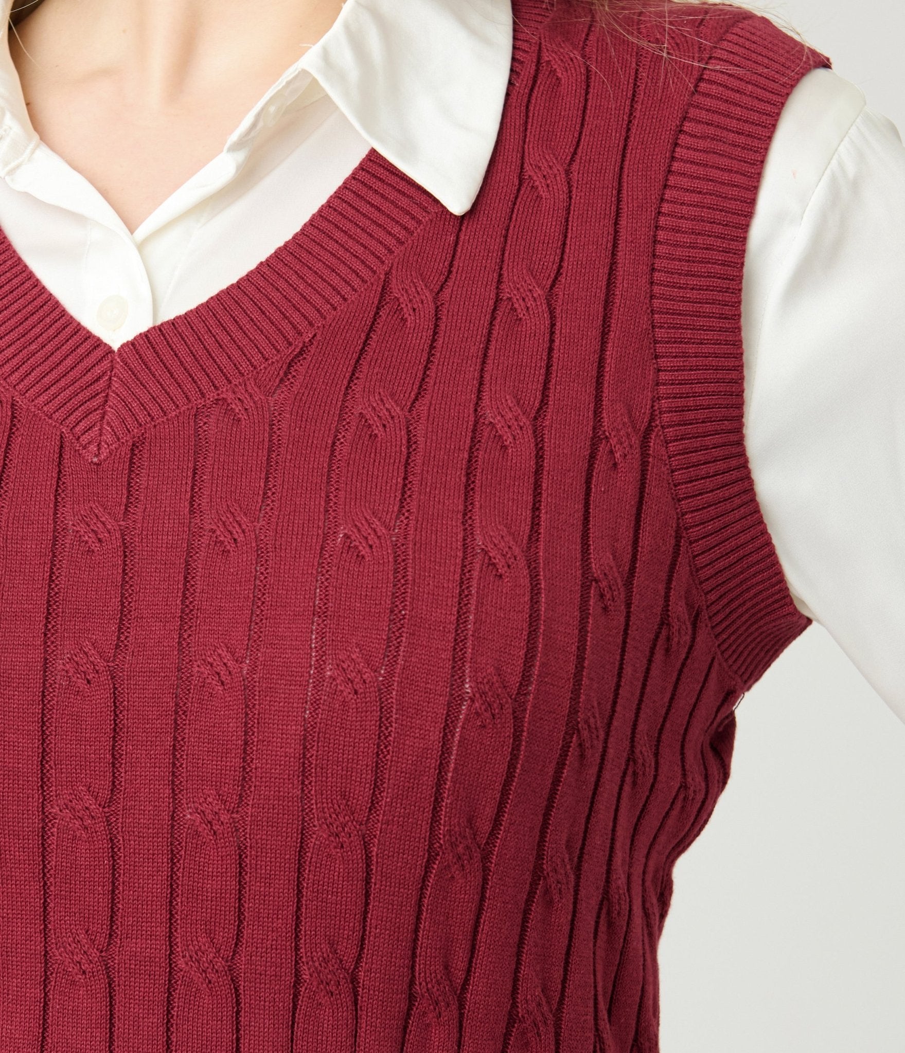 Banned Burgundy Sweater Vest - Unique Vintage - Womens, TOPS, OUTERWEAR