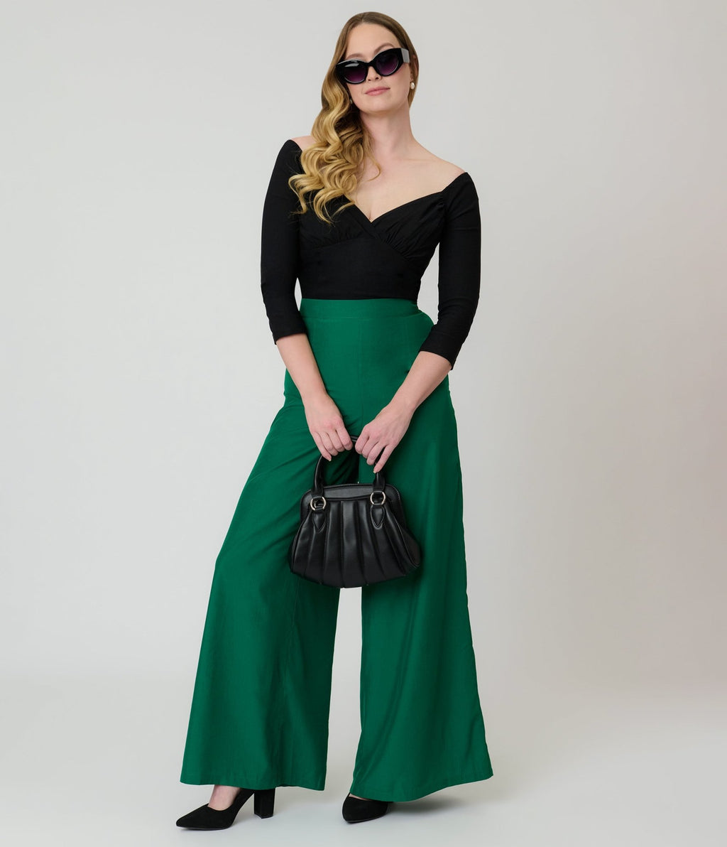 Banned Green Elizabeth Palazzo Trousers – Unique Vintage