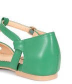 Banned Green Secret Love T - Strap Leatherette Flats - Unique Vintage - Womens, SHOES, FLATS