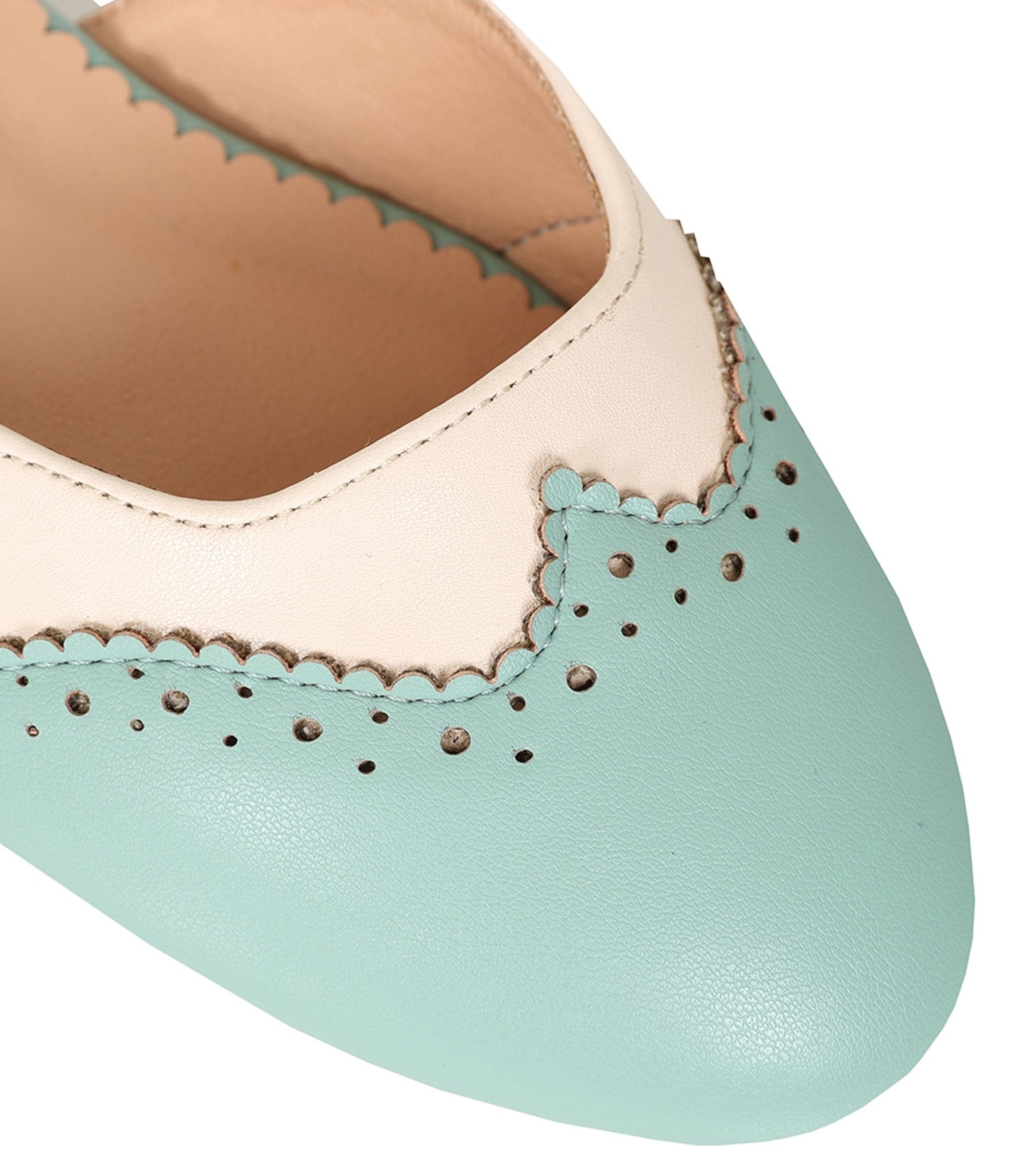 Banned Mint & White Dancemates Leatherette Flats - Unique Vintage - Womens, SHOES, FLATS