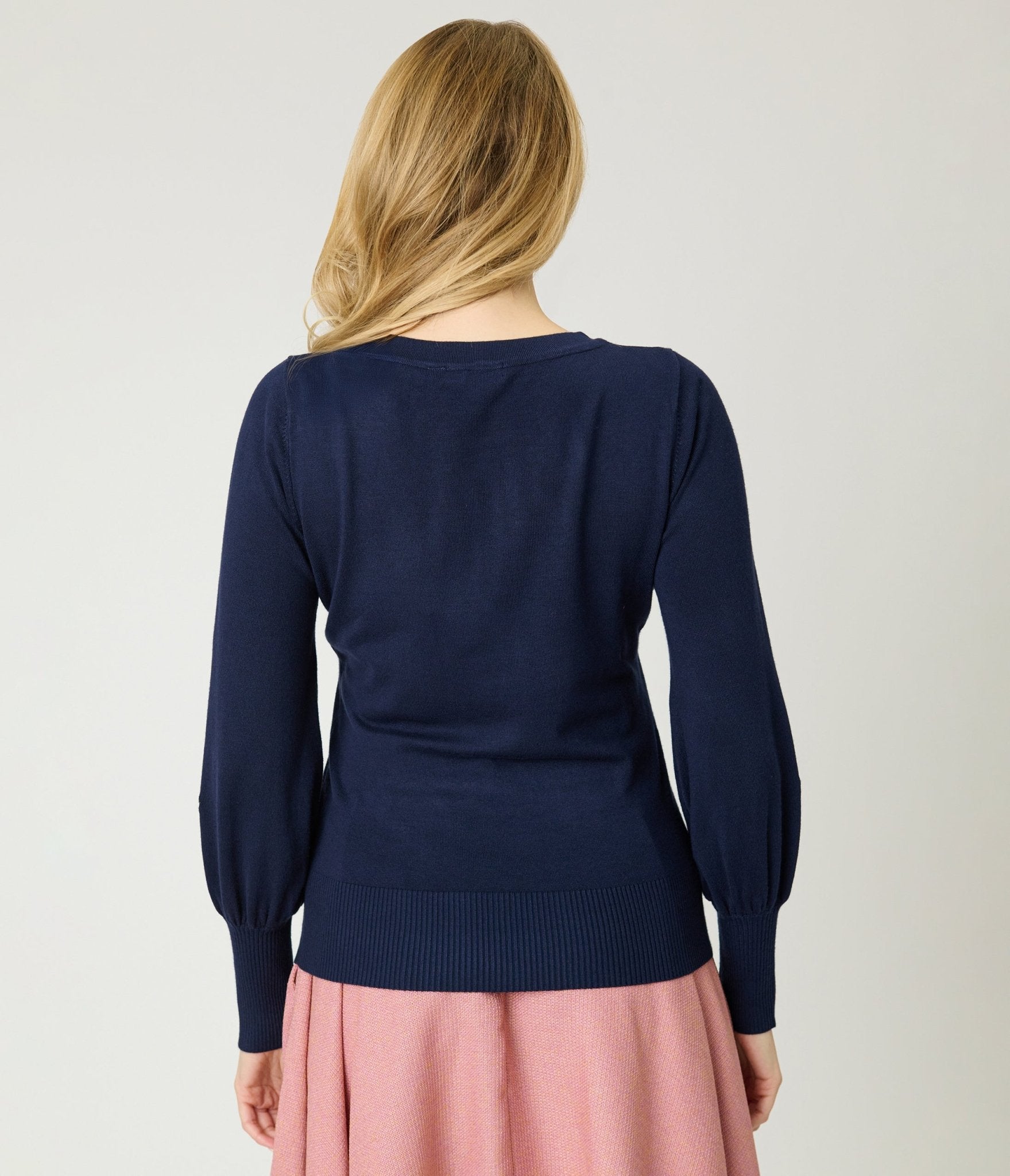 Banned Navy Romantic Floral Carla Sweater - Unique Vintage - Womens, TOPS, SWEATERS