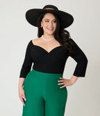 Banned Plus Size Black Off The Shoulder Dixie Top - Unique Vintage - Womens, TOPS, SHIRTS