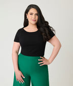 Banned Plus Size Black Off the Shoulder Lavinia Cotton Top - Unique Vintage - Womens, TOPS, SHIRTS