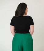 Banned Plus Size Black Off the Shoulder Lavinia Cotton Top - Unique Vintage - Womens, TOPS, SHIRTS