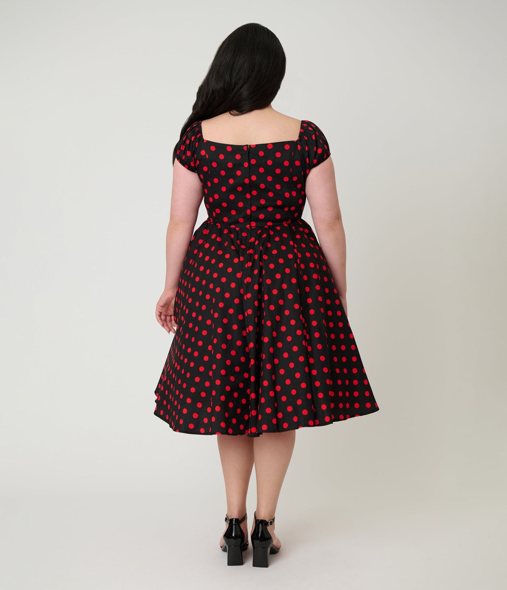 Banned Plus Size Black & Red Polka Dot Marilyn Swing Dress - Unique Vintage - Womens, BOTTOMS, PANTS