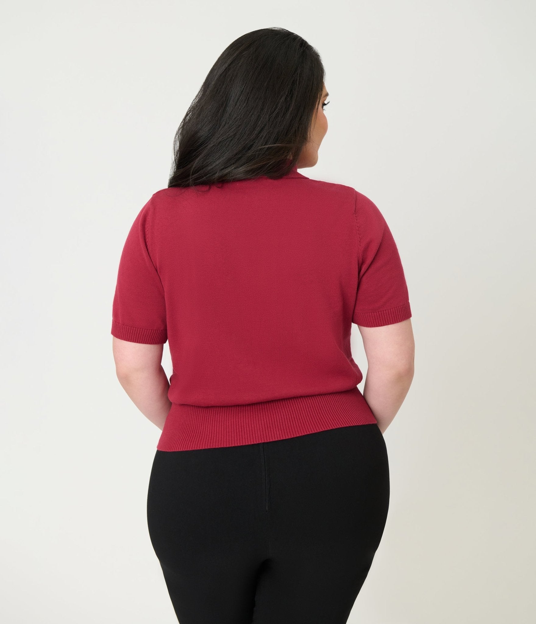 Banned Plus Size Burgundy Cotton Rosanna Sweater - Unique Vintage - Womens, TOPS, SHIRTS