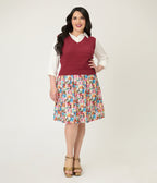 Banned Plus Size Burgundy Sweater Vest - Unique Vintage - Womens, TOPS, OUTERWEAR