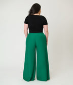 Banned Plus Size Green Elizabeth Palazzo Trousers - Unique Vintage - Womens, BOTTOMS, PANTS