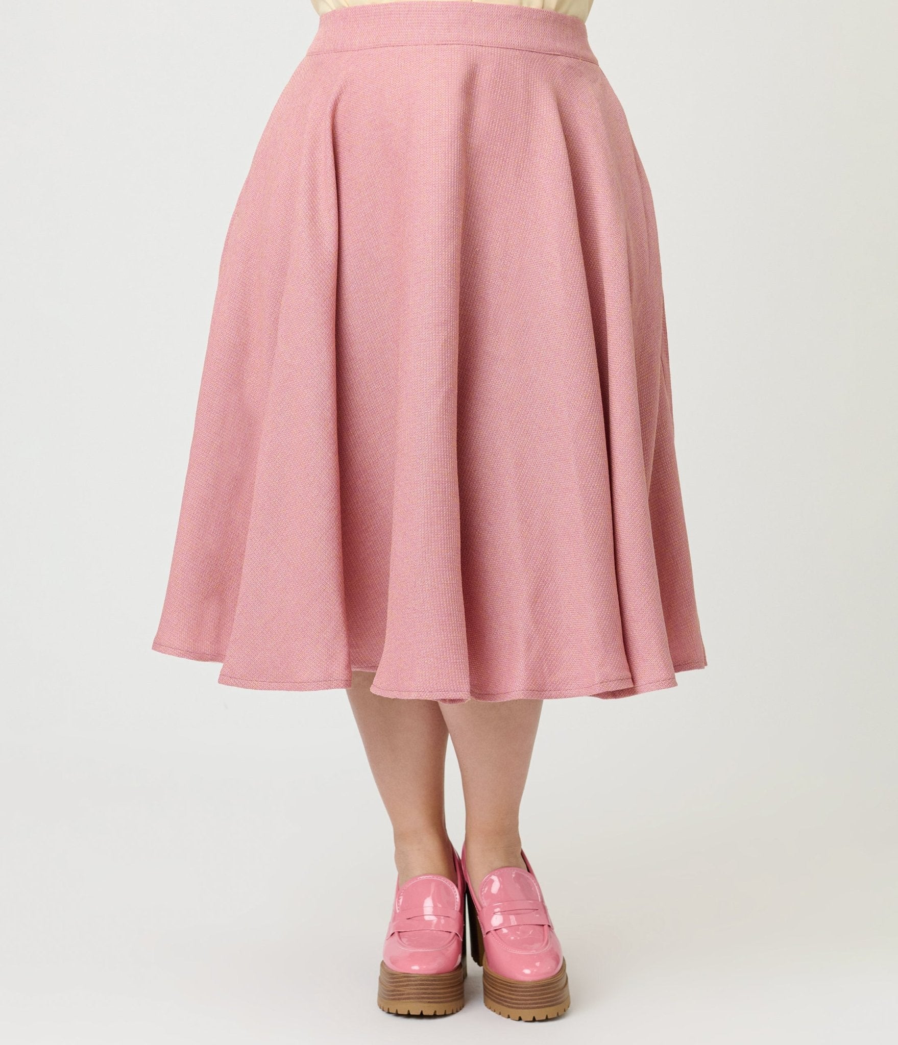 Banned Plus Size Light Pink Cary Swing Skirt - Unique Vintage - Womens, BOTTOMS, SKIRTS