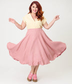 Banned Plus Size Light Pink Cary Swing Skirt - Unique Vintage - Womens, BOTTOMS, SKIRTS