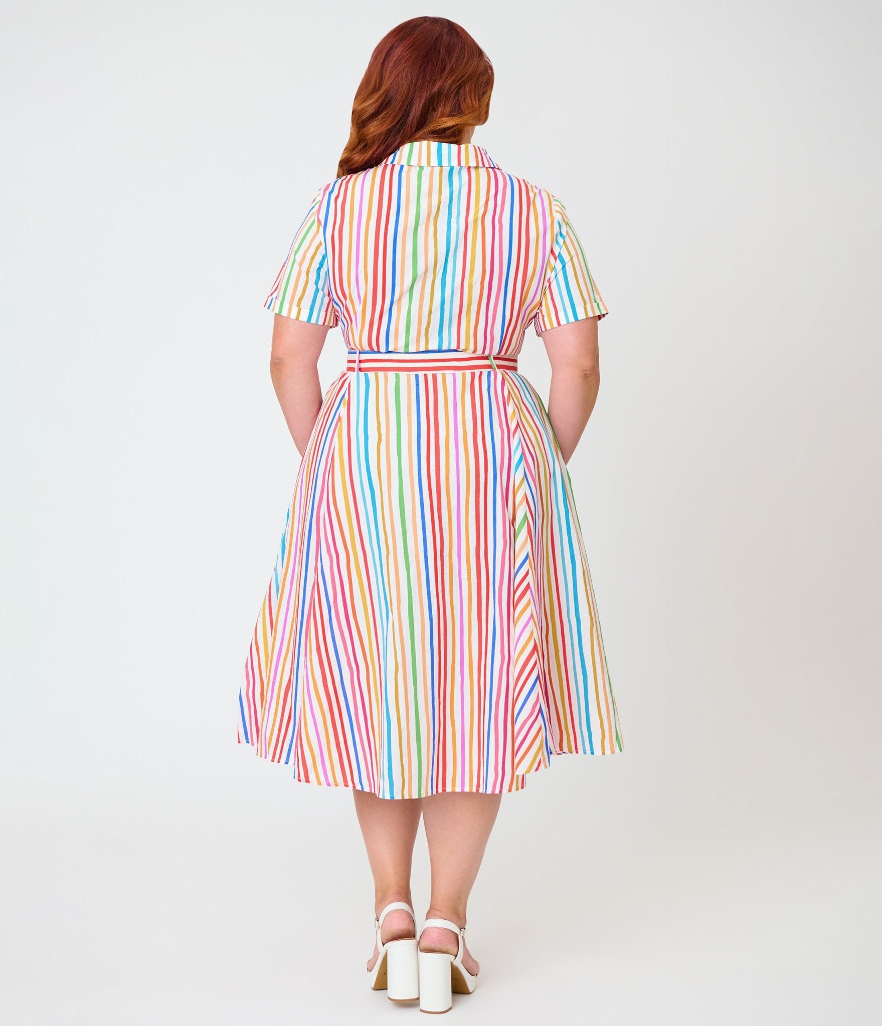 Banned Plus Size Rainbow Stripe Swing Dress - Unique Vintage - Womens, DRESSES, SWING