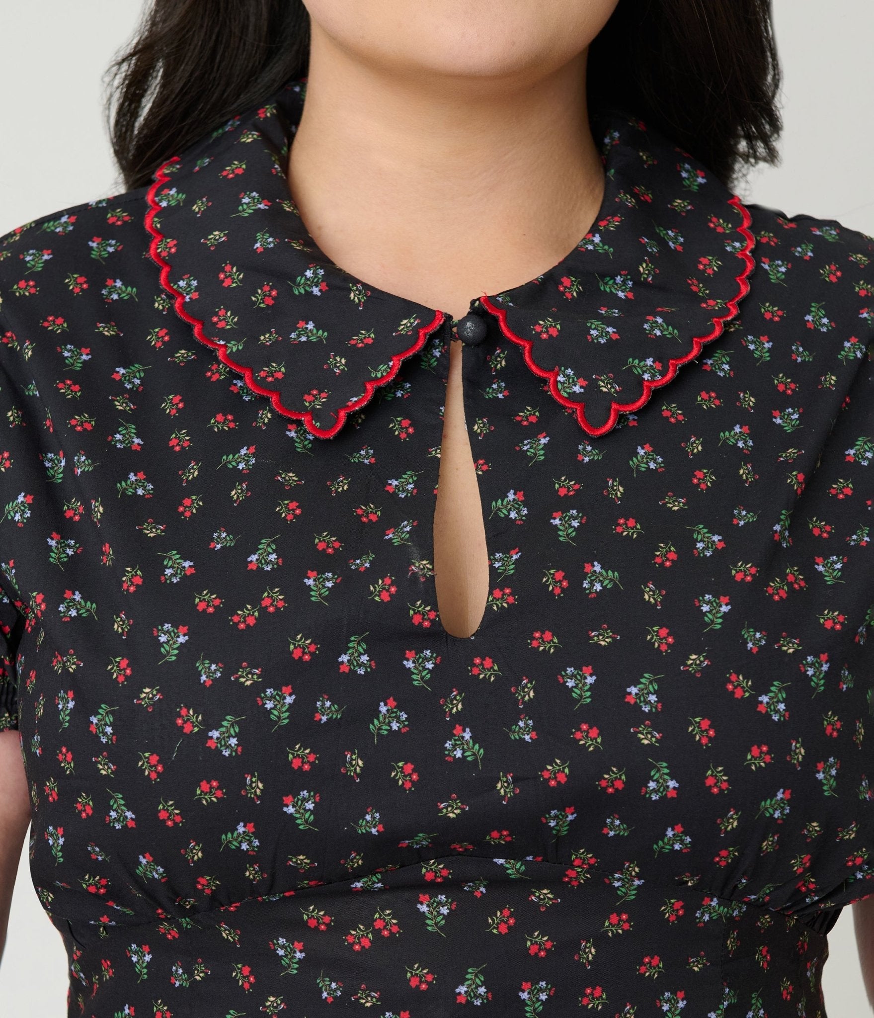 Banned Plus Size Retro Black Floral June Swing Dress - Unique Vintage - Womens, DRESSES, SWING