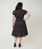 Banned Plus Size Retro Black Floral June Swing Dress - Unique Vintage - Womens, DRESSES, SWING