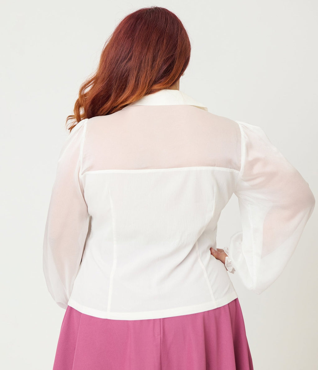 Banned Plus Size White Bonnie Blouse - Unique Vintage - Womens, TOPS, SHIRTS