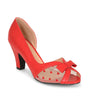 Banned Red Leatherette Peep Toe Kelly Heels