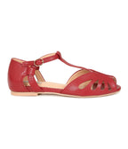 Banned Red Secret Love T - Strap Leatherette Flats - Unique Vintage - Womens, SHOES, FLATS