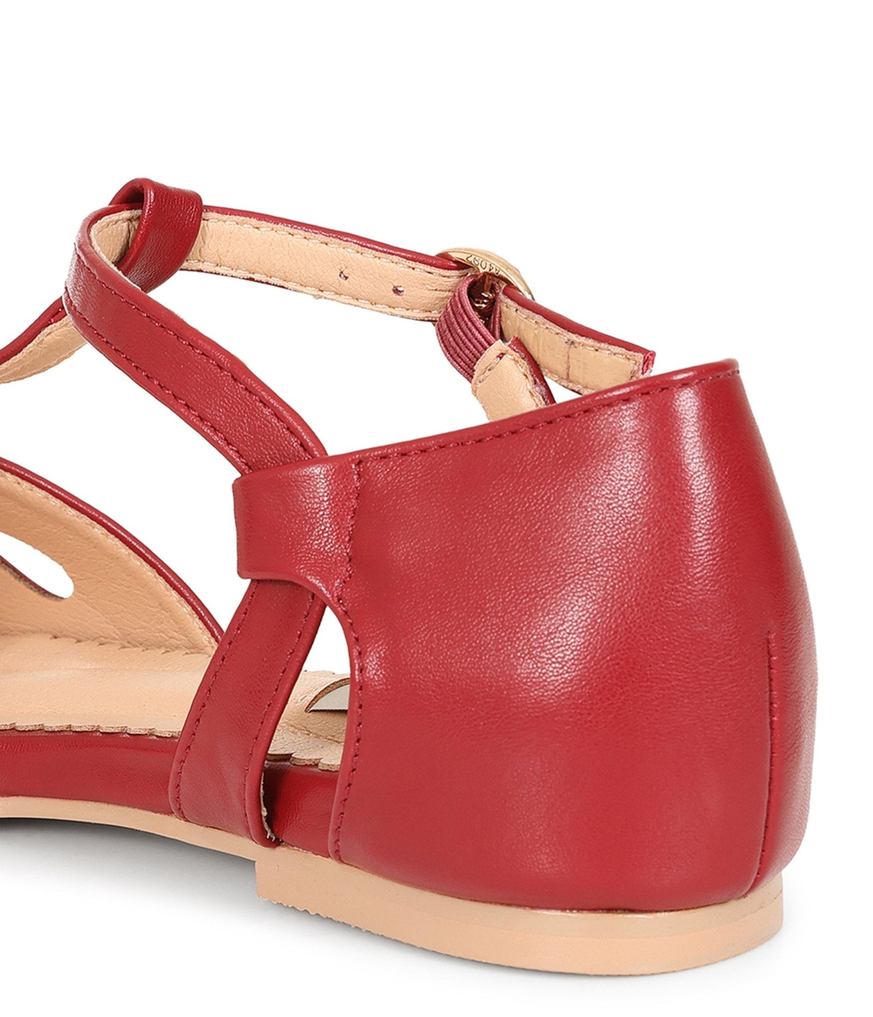 Banned Red Secret Love T - Strap Leatherette Flats - Unique Vintage - Womens, SHOES, FLATS