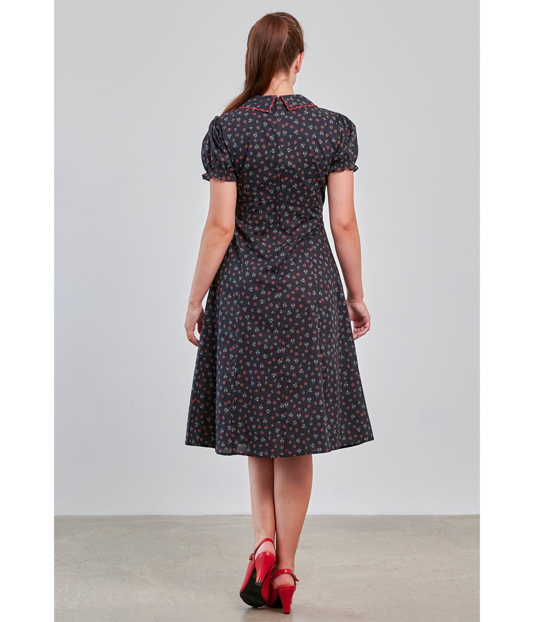 Banned Retro Black Floral June Swing Dress - Unique Vintage - Womens, DRESSES, SWING