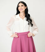 Banned White Bonnie Blouse - Unique Vintage - Womens, TOPS, SHIRTS