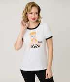 Barbie™ x Unique Vintage Barbie Icon Graphic Ringer Tee - Unique Vintage - Womens, TOPS, KNIT TOPS