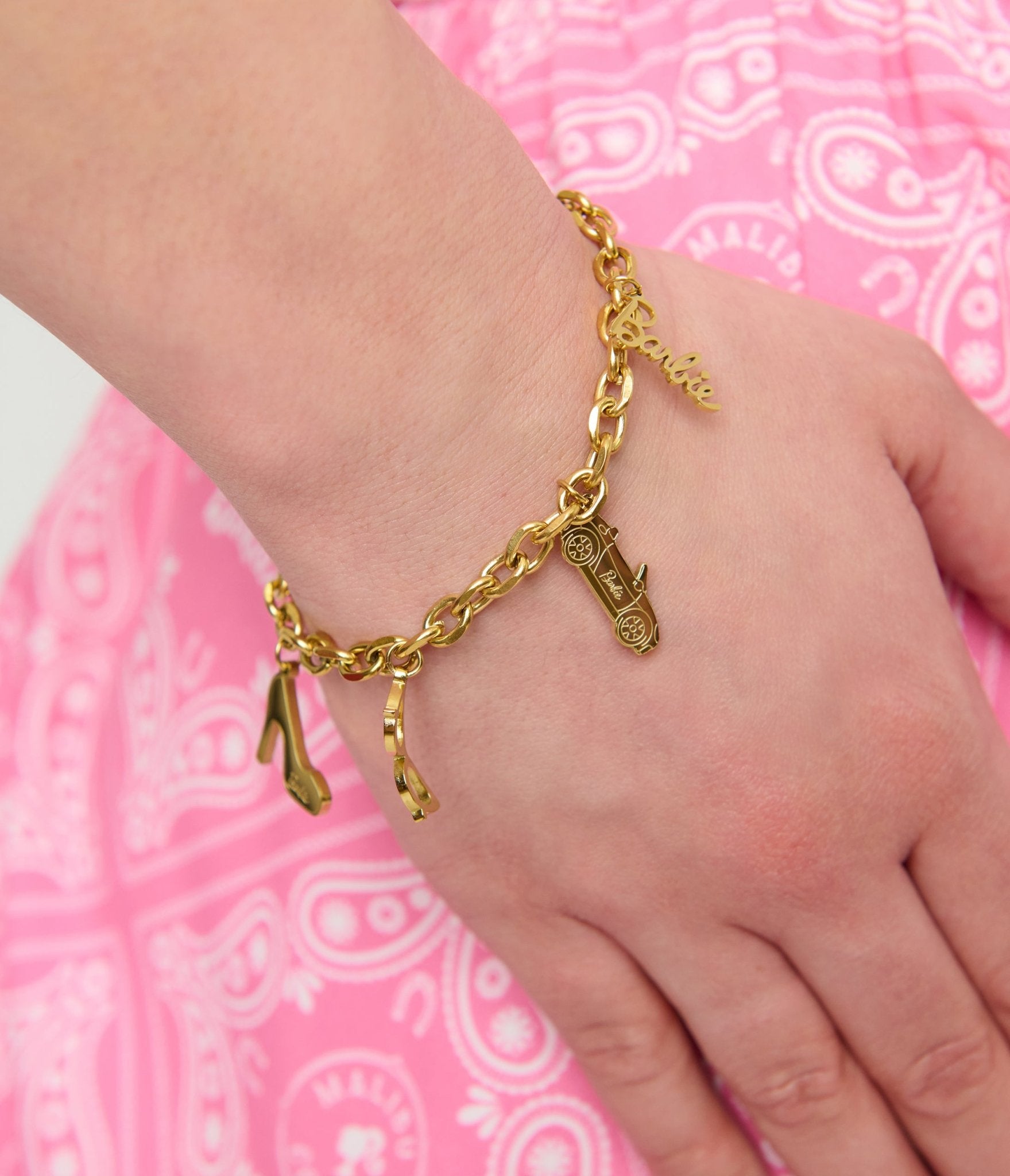 Barbie™ x Unique Vintage Gold Charm Bracelet - Unique Vintage - Womens, ACCESSORIES, JEWELRY