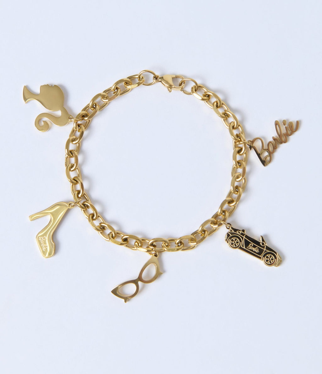 Barbie™ x Unique Vintage Gold Charm Bracelet - Unique Vintage - Womens, ACCESSORIES, JEWELRY