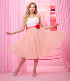 Barbie™ x Unique Vintage Peaches N Cream Chiffon Dress - Unique Vintage - Womens, DRESSES, PROM AND SPECIAL OCCASION