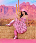 Barbie™ x Unique Vintage Pink Rodeo Print Sleeveless Swing Dress - Unique Vintage - Womens, DRESSES, SWING
