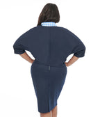 Barbie x Unique Vintage Plus Size 1950s Navy Barbie Commuter Set Box Coat - Unique Vintage - Womens, TOPS, OUTERWEAR