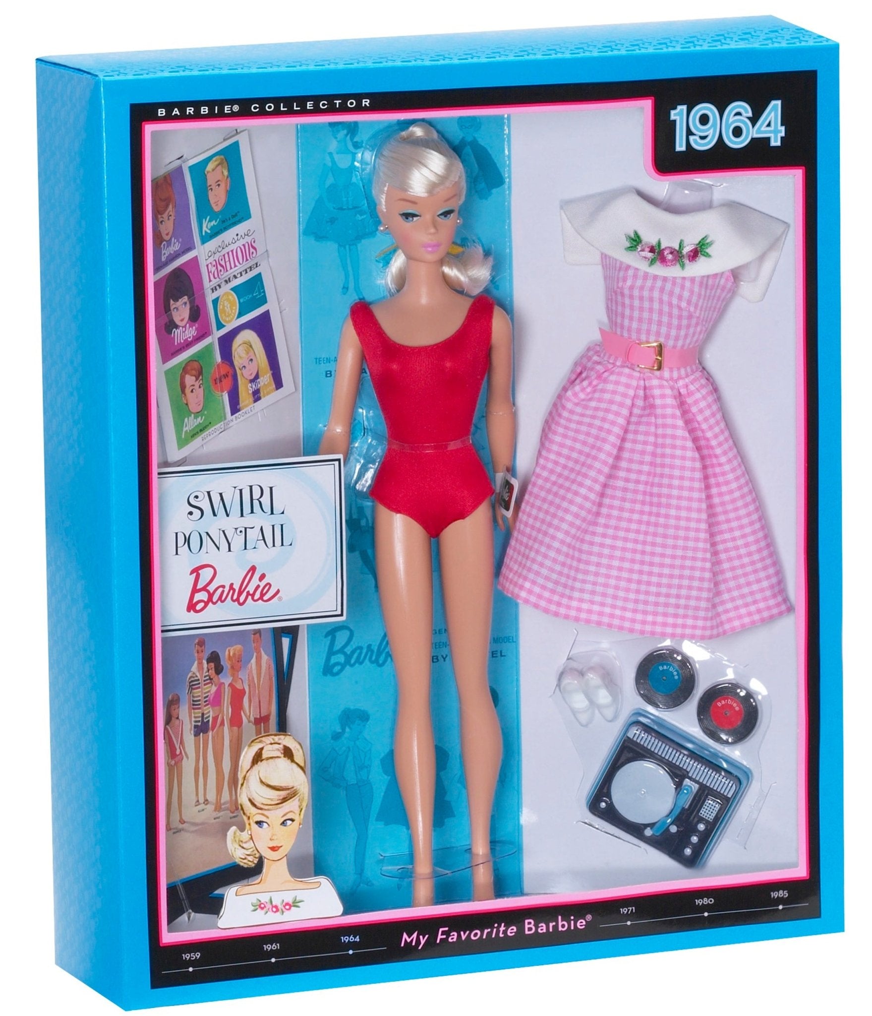 Barbie x Unique Vintage Plus Size 1960s Pink Gingham Cotton Dancing Doll Swing Dress - Unique Vintage - Women, DRESSES, SWING