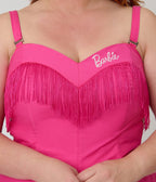 Barbie™ x Unique Vintage Plus Size Hot Pink Fringe Girlie Swing Dress - Unique Vintage - Womens, DRESSES, SWING