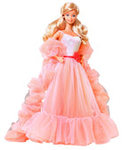 Barbie™ x Unique Vintage Plus Size Peaches N Cream Chiffon Dress - Unique Vintage - Womens, DRESSES, PROM & SPECIAL OCCASION