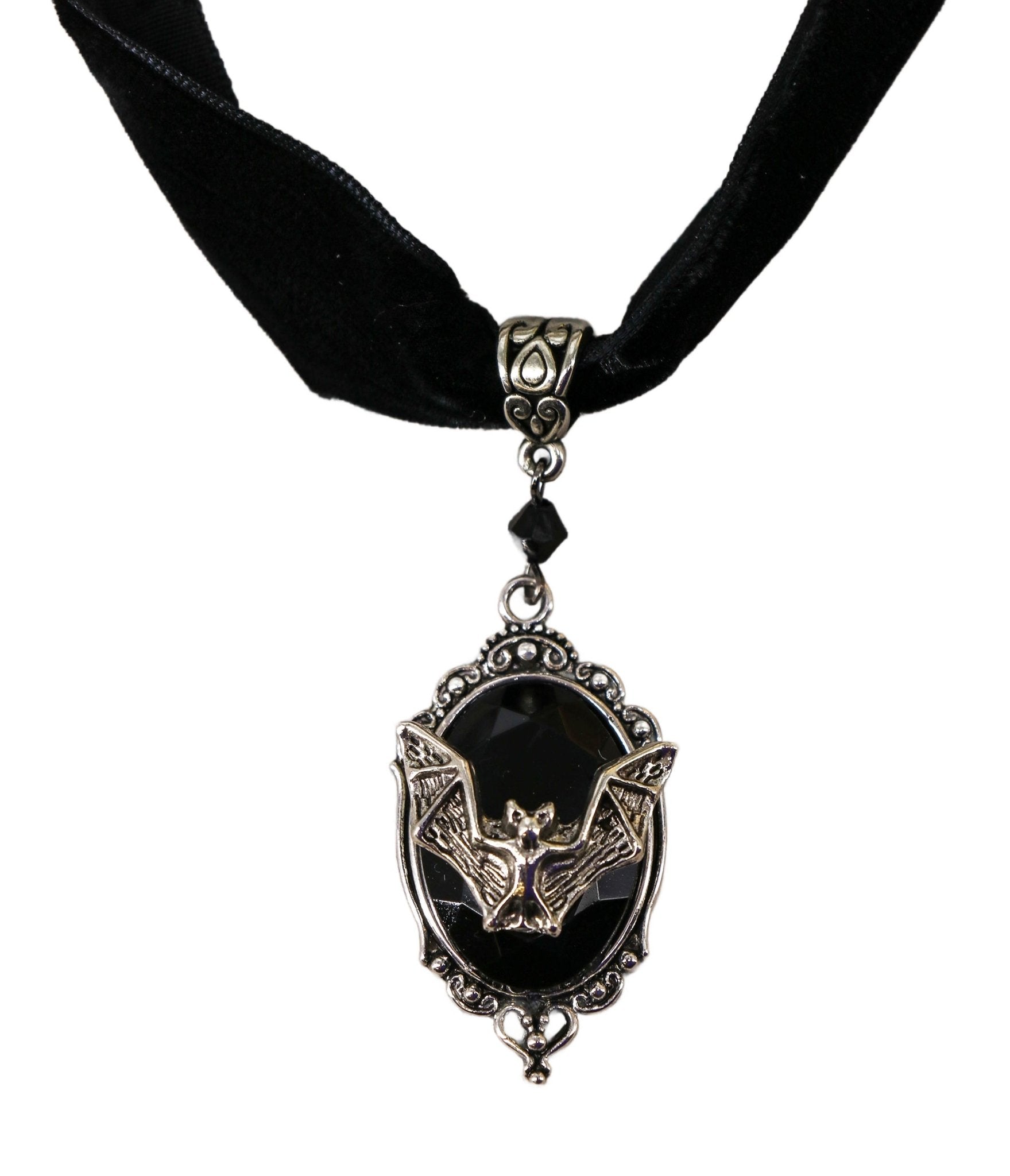 Bat Cameo Choker - Unique Vintage - Womens, ACCESSORIES, JEWELRY