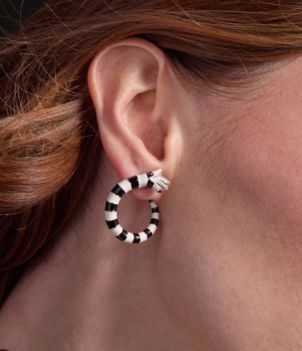 Beetlejuice Sandworm Loop Earrings - Unique Vintage - Womens, ACCESSORIES, JEWELRY