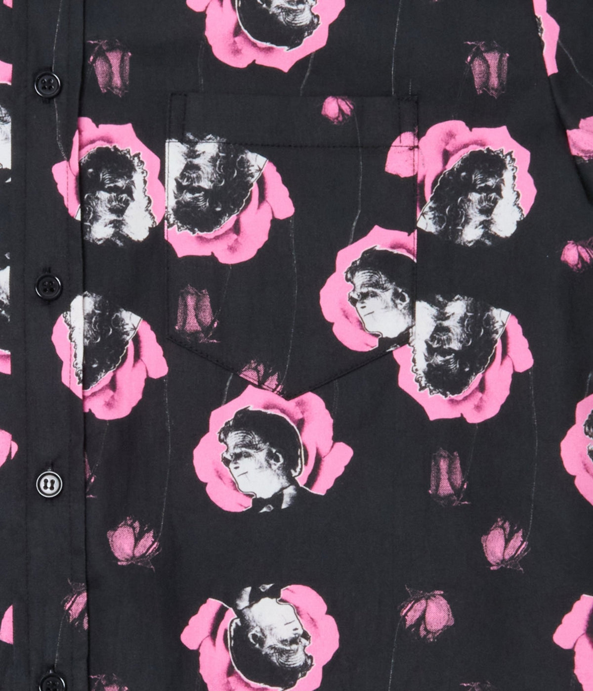 Beetlejuice x Unique Vintage Black & Pink Adam & Barbara Mens Button Up Shirt - Unique Vintage - Mens, TOPS, WOVEN TOPS
