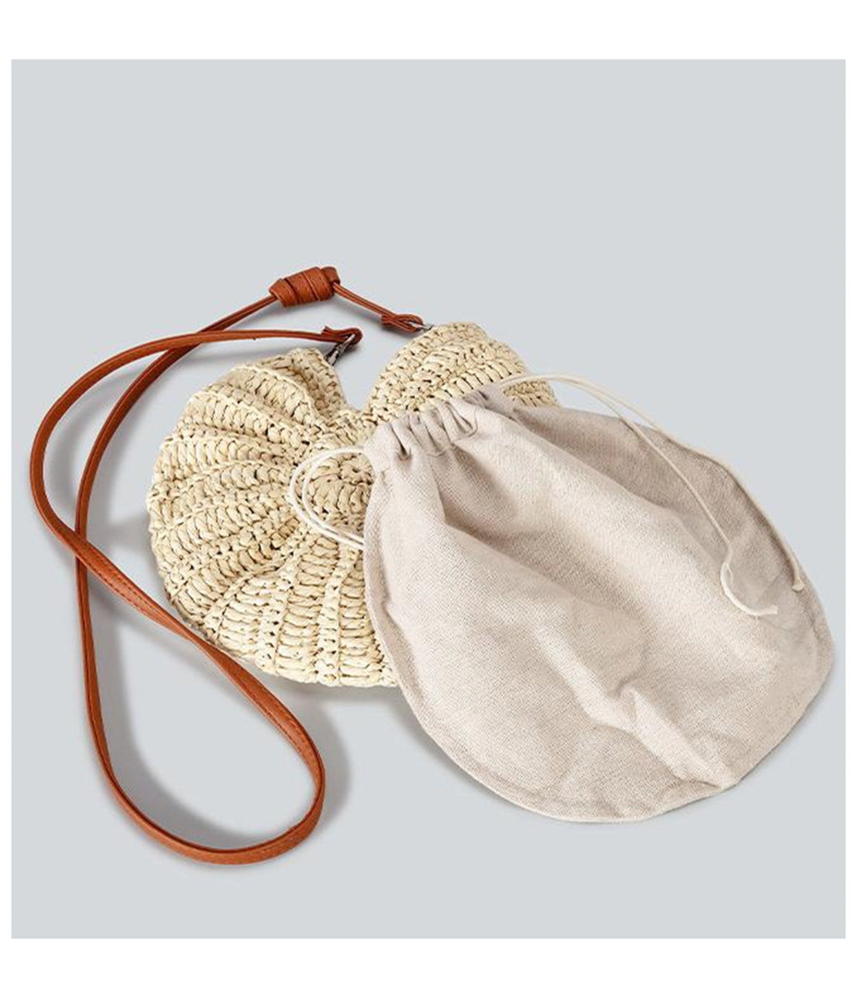 Beige Conch Shell Straw Clutch - Unique Vintage - Womens, ACCESSORIES, HANDBAGS