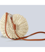 Beige Conch Shell Straw Clutch - Unique Vintage - Womens, ACCESSORIES, HANDBAGS