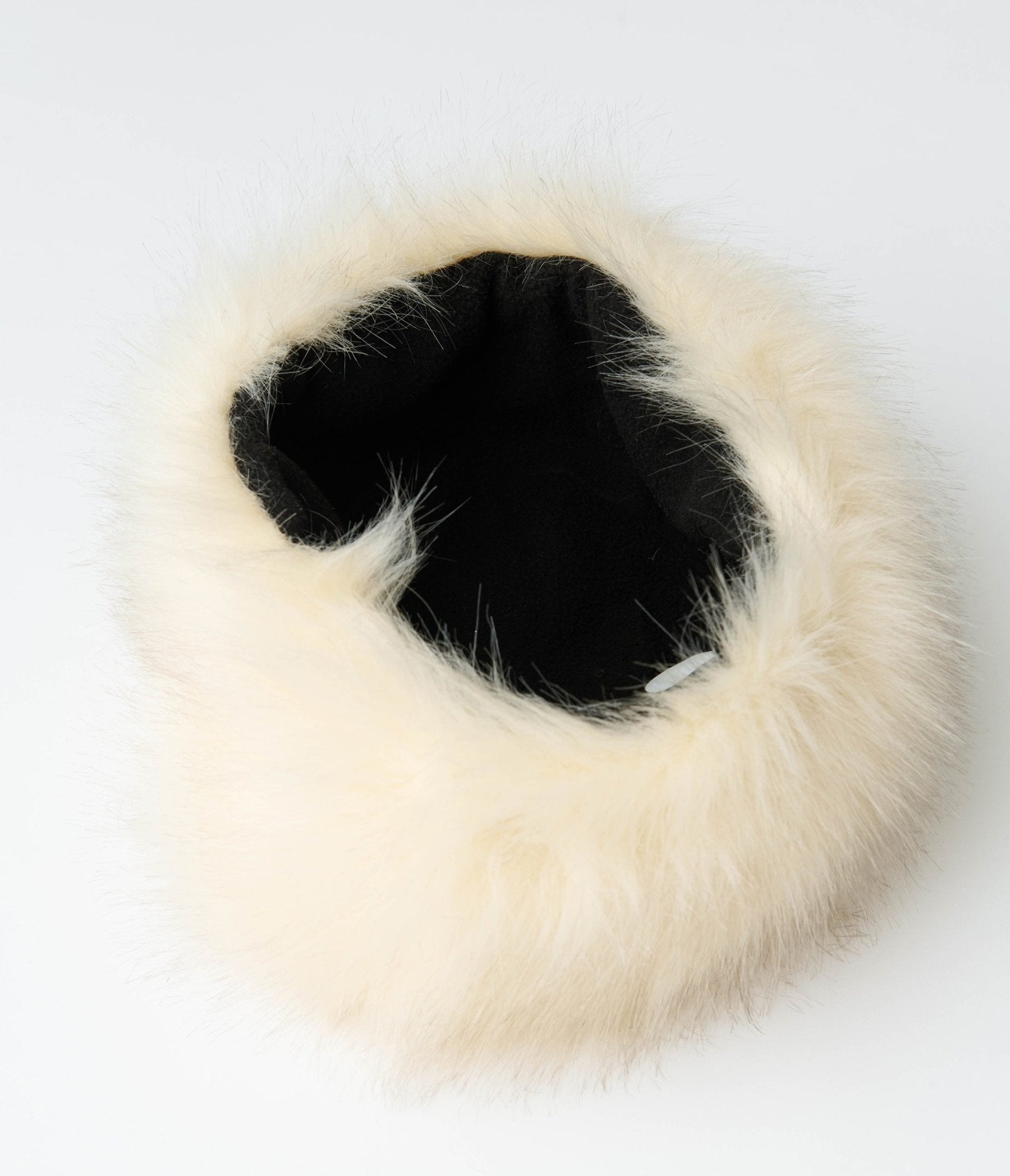 Beige Faux Fur Hat - Unique Vintage - Womens, ACCESSORIES, HATS