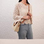 Beige Straw Beach Handbag - Unique Vintage - 