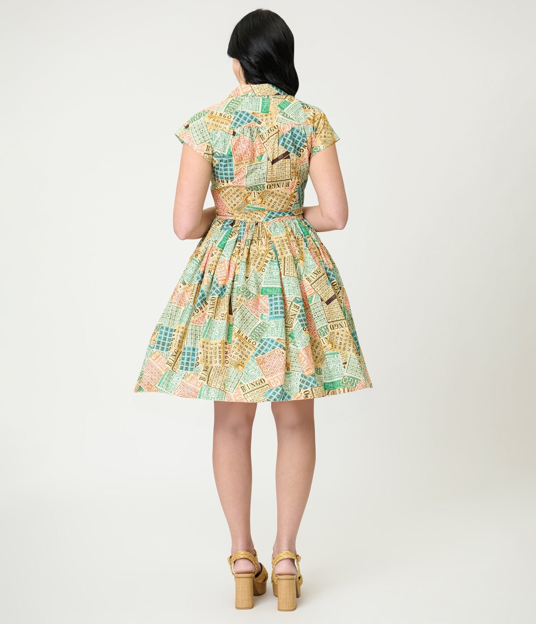 Bernie Dexter Bingo Kelly Flare Dress - Unique Vintage - Womens, DRESSES, FIT AND FLARE