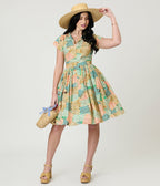 Bernie Dexter Bingo Kelly Flare Dress - Unique Vintage - Womens, DRESSES, FIT AND FLARE