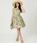 Bernie Dexter Bingo Kelly Flare Dress - Unique Vintage - Womens, DRESSES, FIT AND FLARE