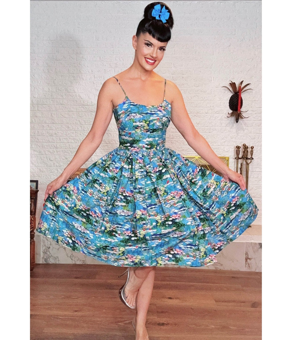 Bernie Dexter Lilly Flowers Chelsea Swing Dress - Unique Vintage - Womens, DRESSES, SWING