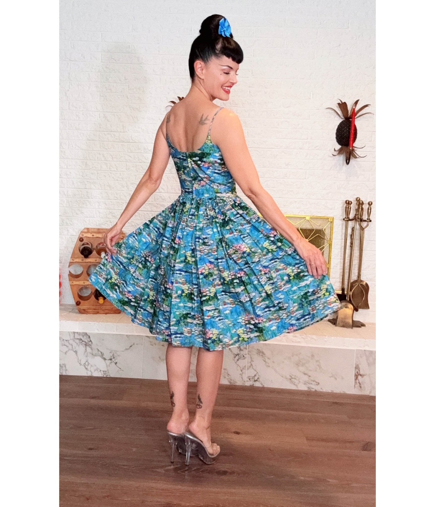 Bernie Dexter Lilly Flowers Chelsea Swing Dress - Unique Vintage - Womens, DRESSES, SWING
