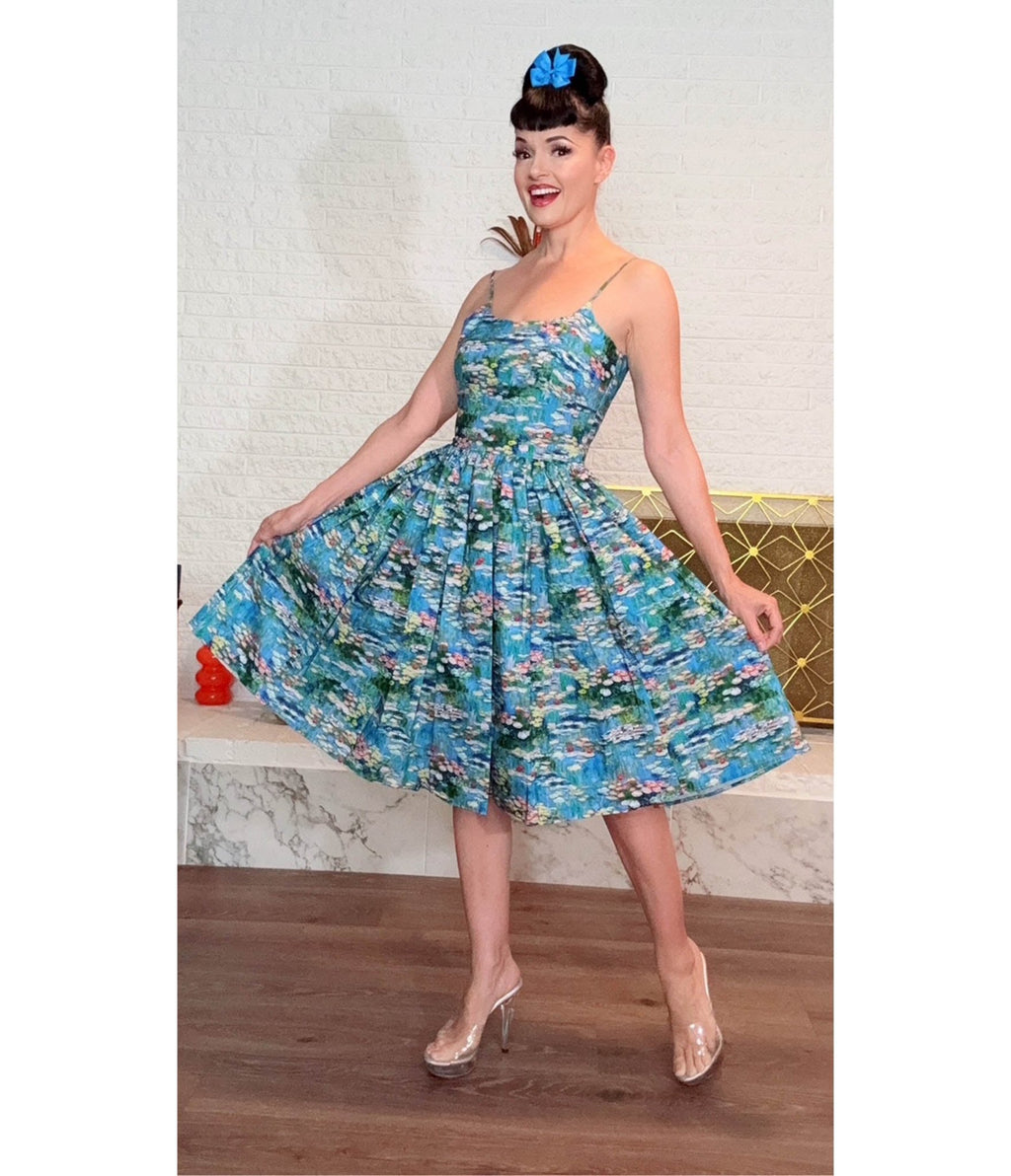 cocktail dress flowers Bernie Dexter Lilly Flowers Chelsea Swing Dress – Unique Vintage