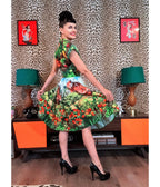 Bernie Dexter Multicolor Farm Harvest Print Swing Dress XSmall